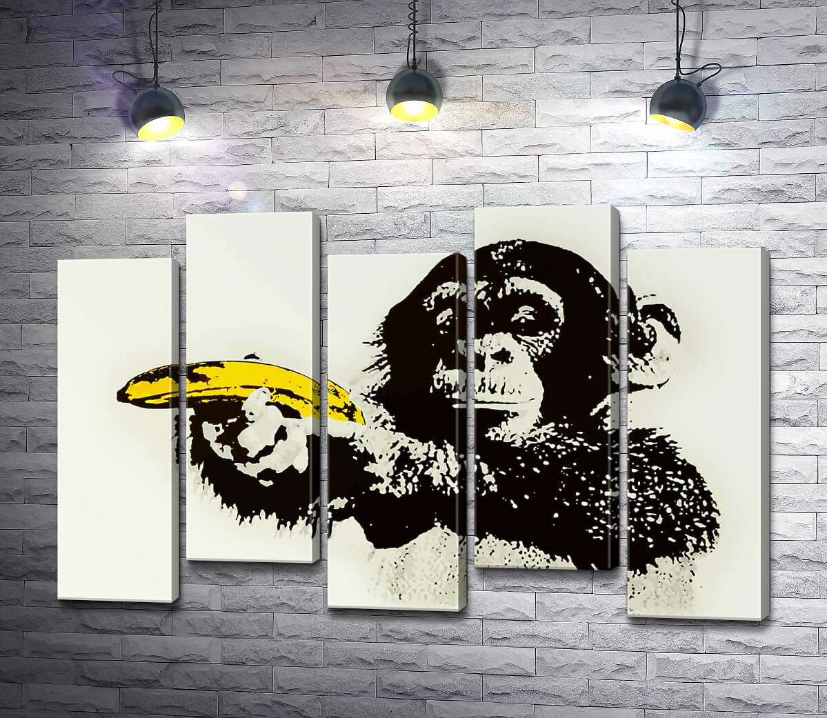 модульная картина Обезьяна с бананом (Модуль №30) – Бэнкси (Banksy)