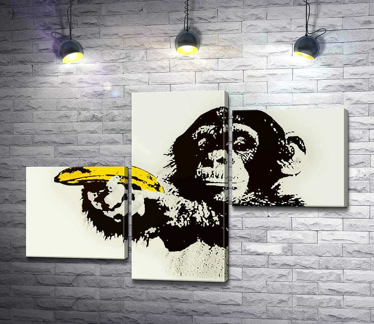 модульная картина Обезьяна с бананом (Модуль №12) – Бэнкси (Banksy)