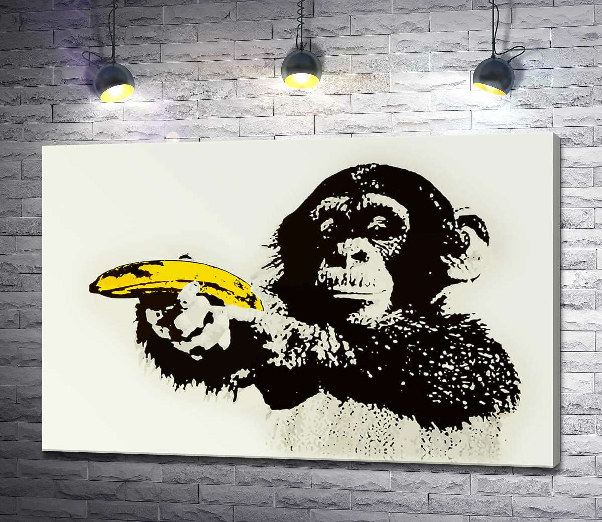 картина Мавпа з бананом -  Бенксі (Banksy)