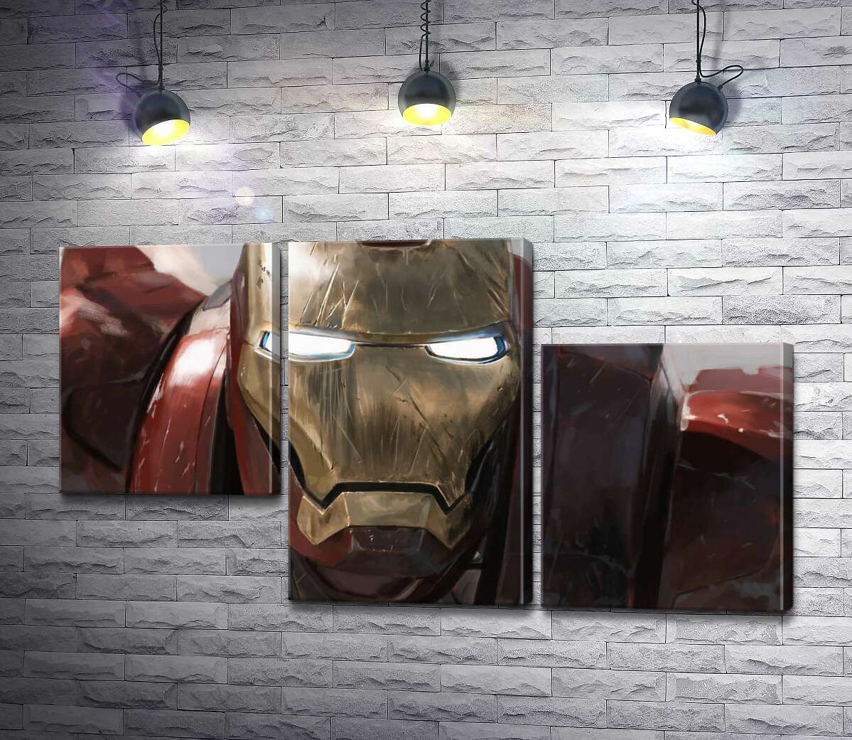 модульная картина Брутальное лицо Железного человека (Iron man) (Модуль №13)
