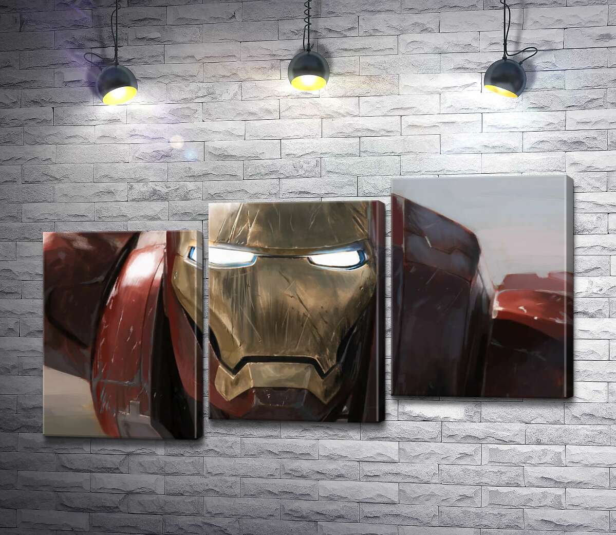 модульная картина Брутальное лицо Железного человека (Iron man) (Модуль №14)