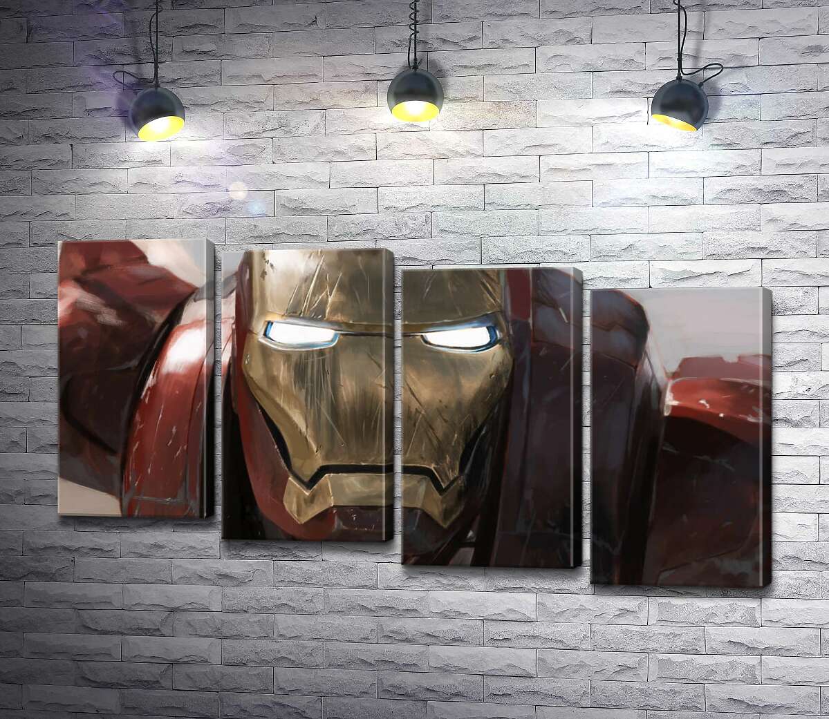 модульная картина Брутальное лицо Железного человека (Iron man) (Модуль №19)