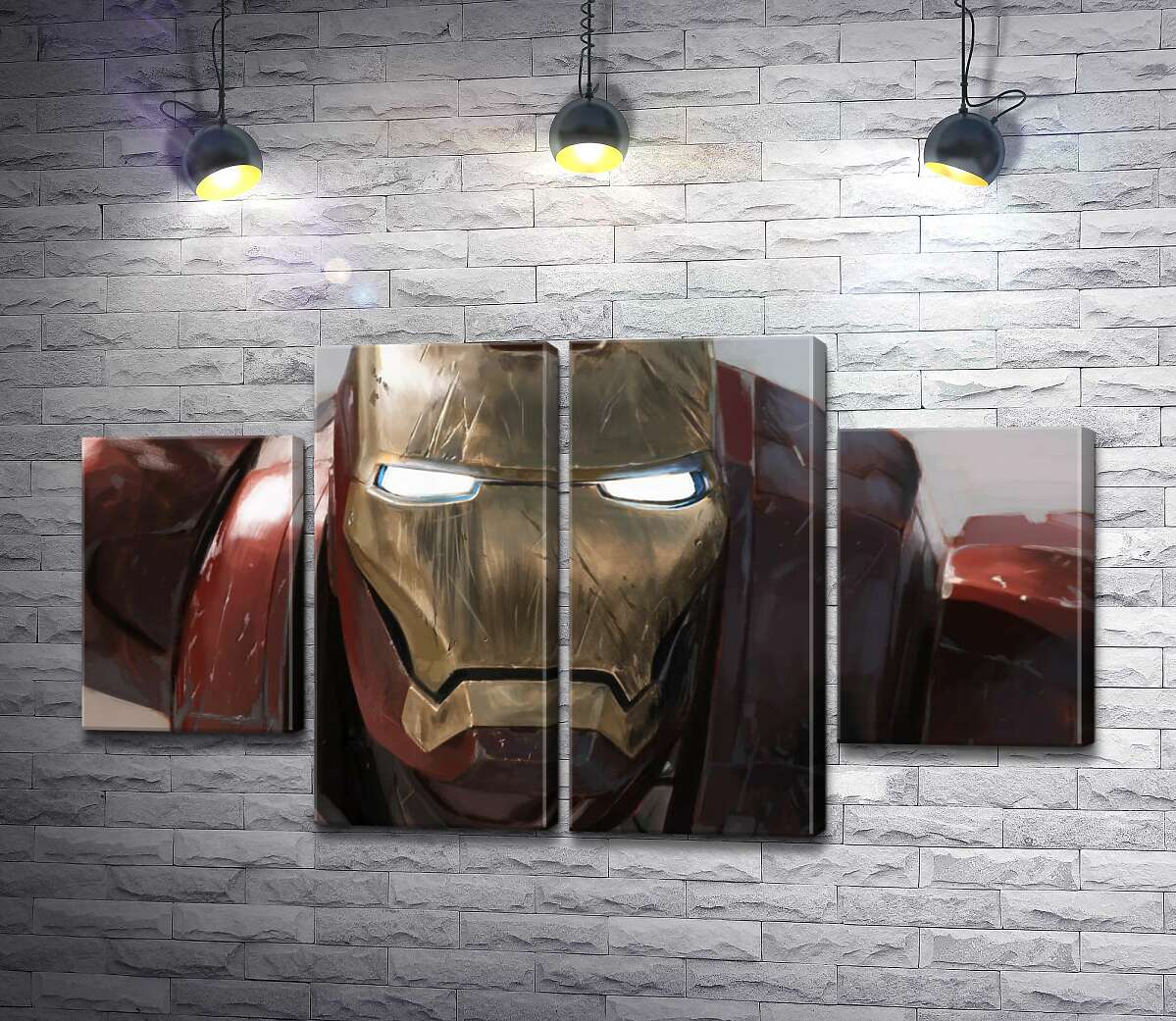 модульная картина Брутальное лицо Железного человека (Iron man) (Модуль №20)