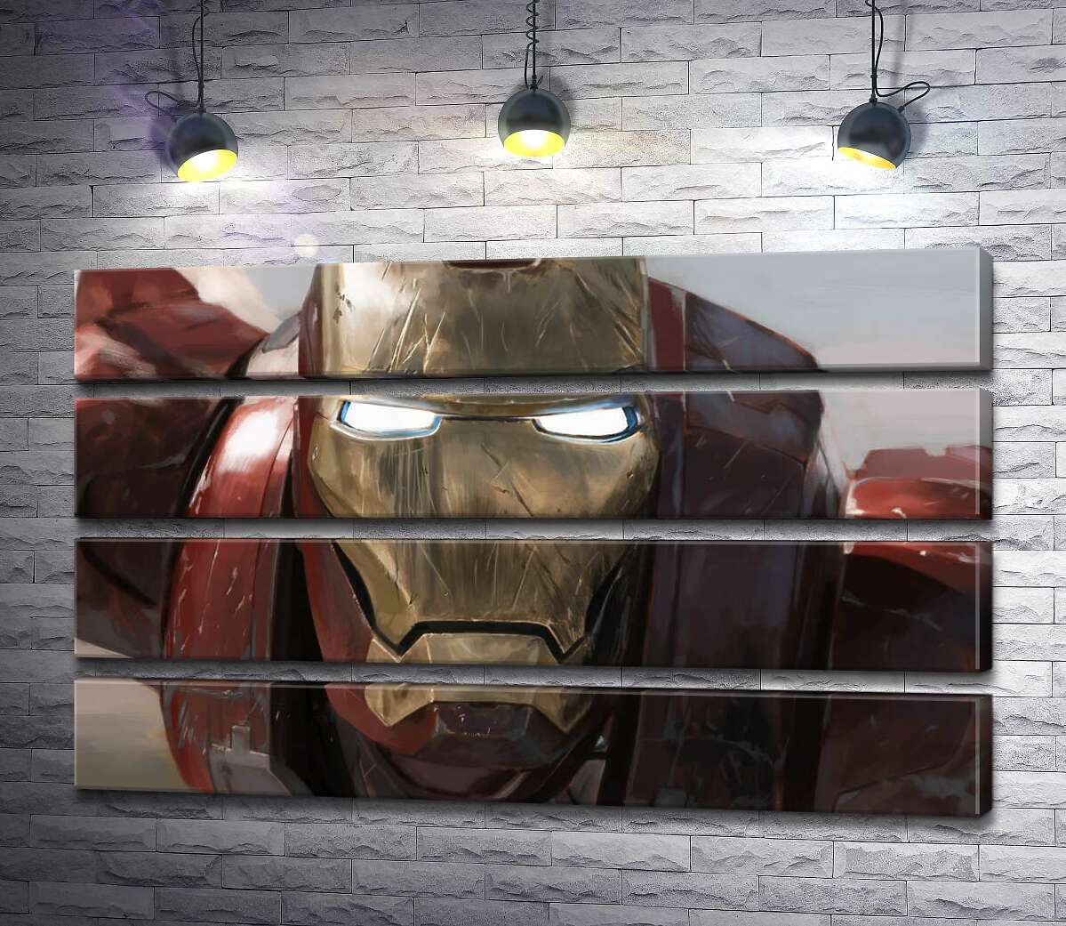 модульная картина Брутальное лицо Железного человека (Iron man) (Модуль №22)
