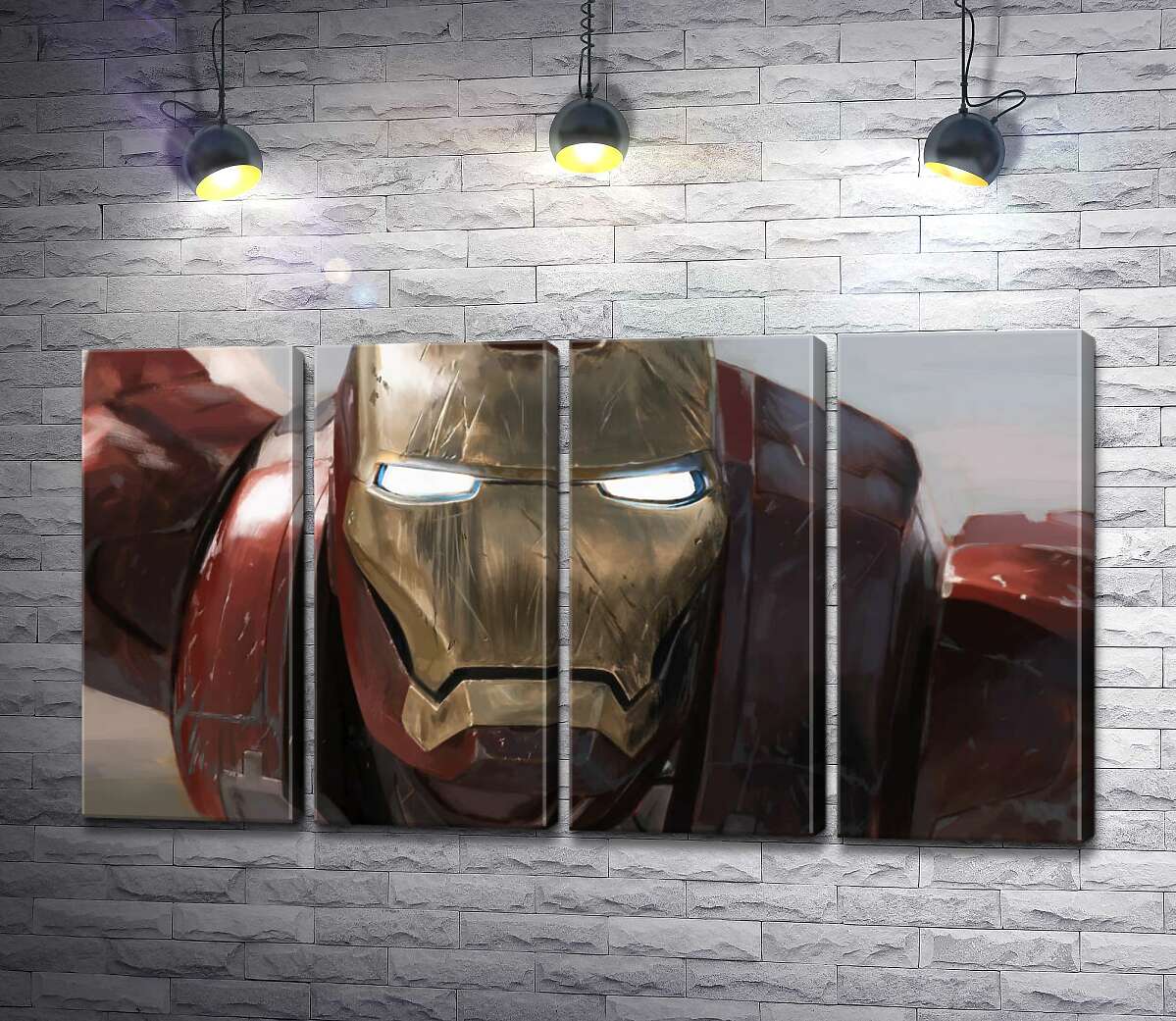 модульная картина Брутальное лицо Железного человека (Iron man) (Модуль №24)