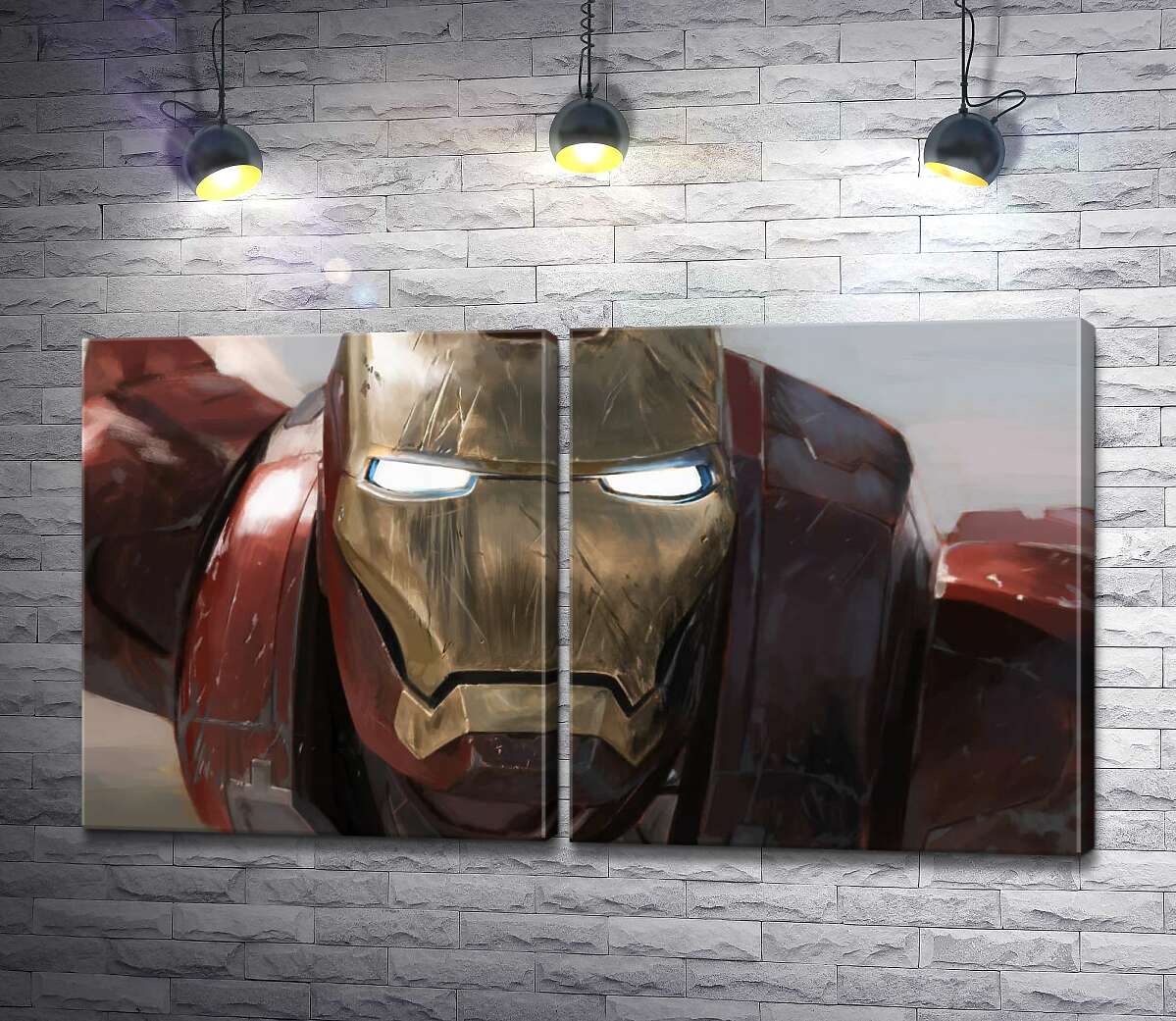 модульная картина Брутальное лицо Железного человека (Iron man)