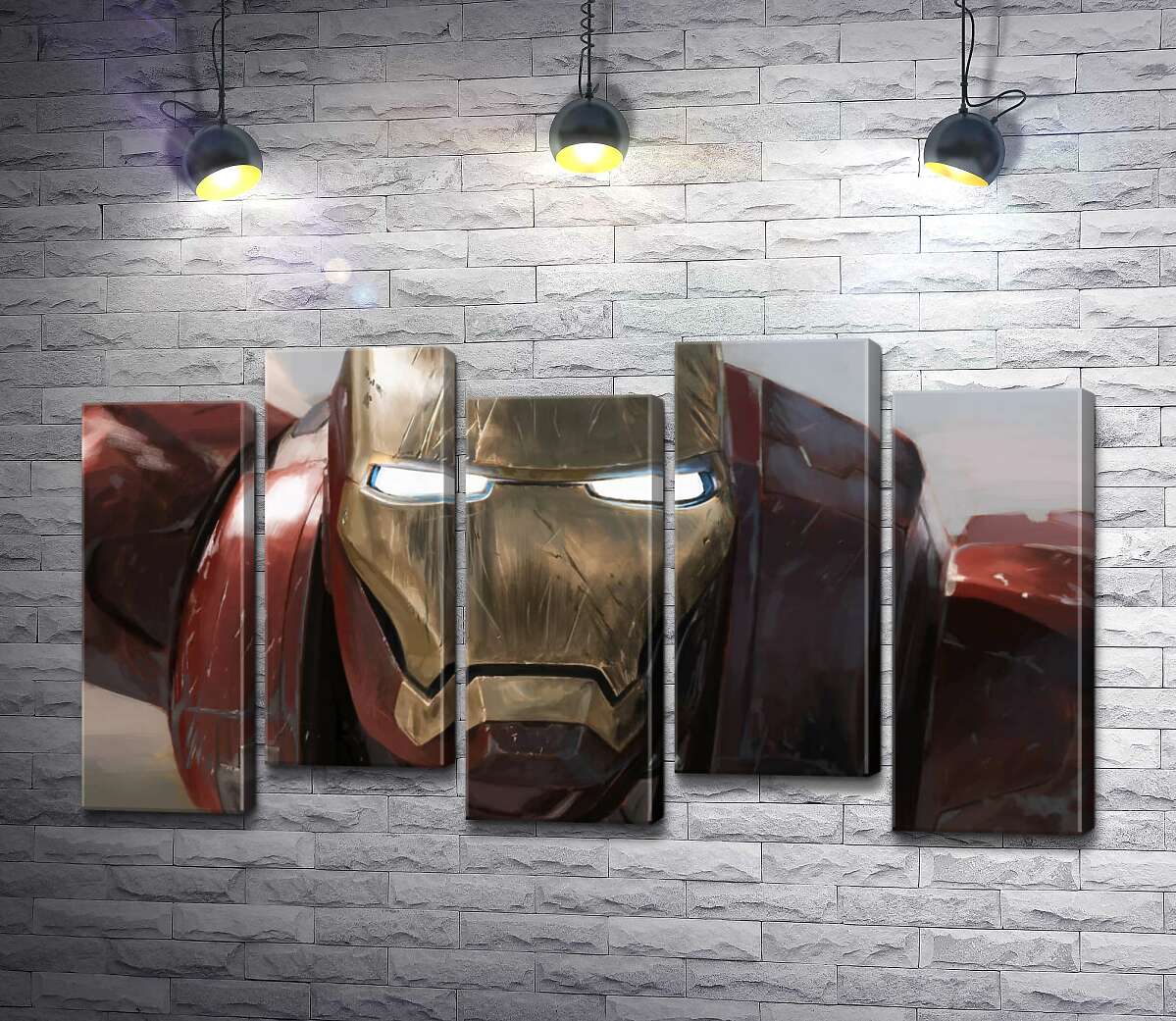 модульная картина Брутальное лицо Железного человека (Iron man) (Модуль №30)