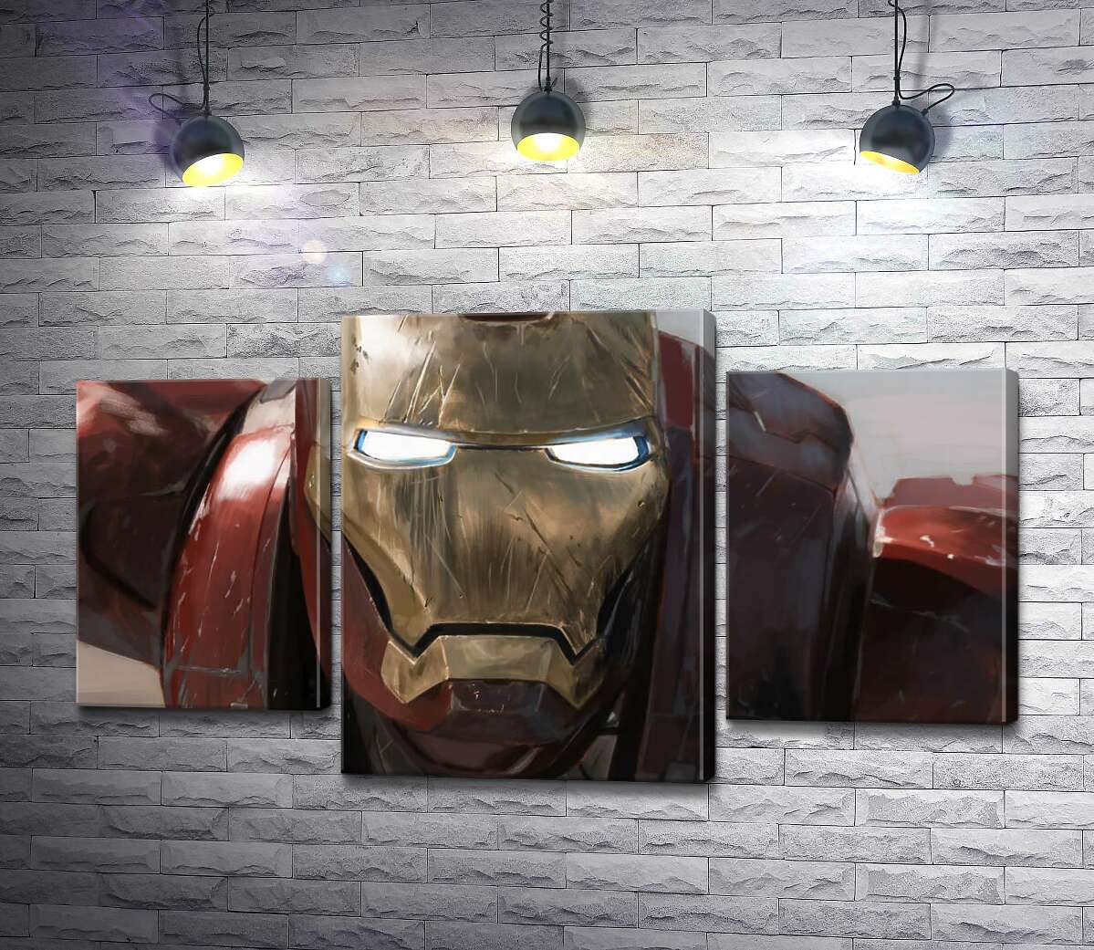 модульна картина Брутальне обличчя Залізної людини (Iron man) (Модуль №10)