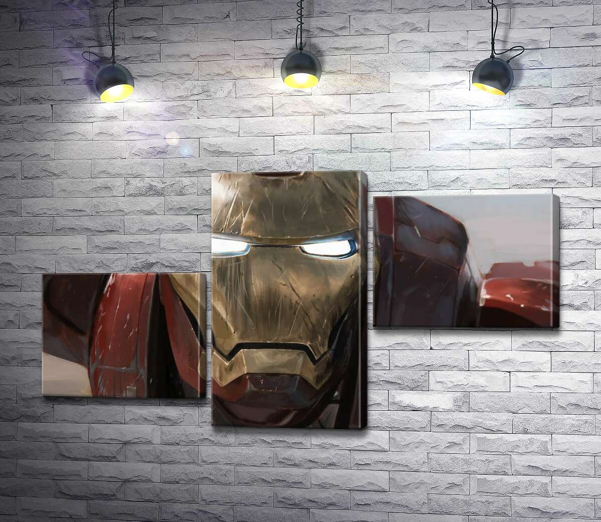 модульна картина Брутальне обличчя Залізної людини (Iron man) (Модуль №12)