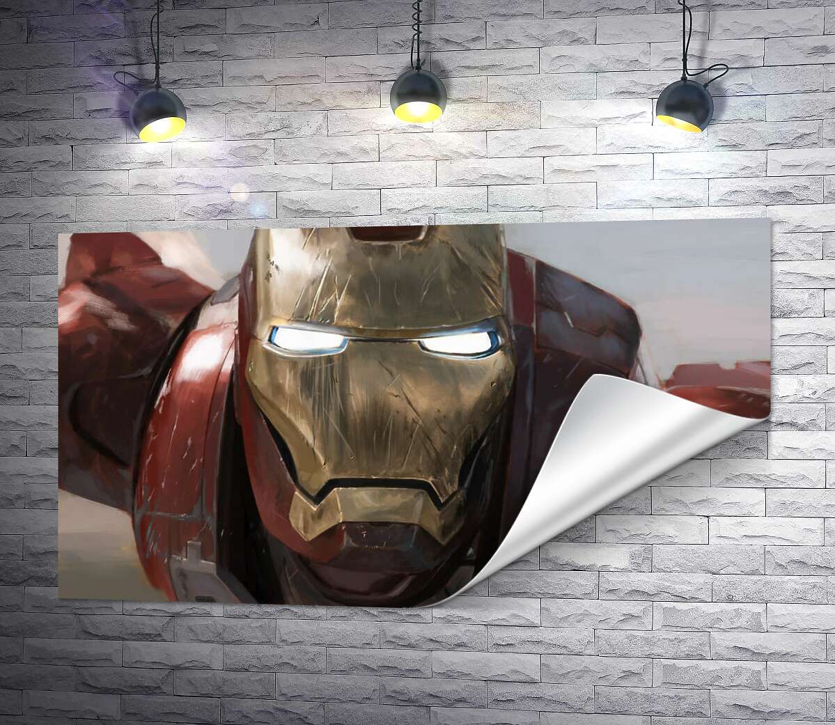 печать Брутальное лицо Железного человека (Iron man)