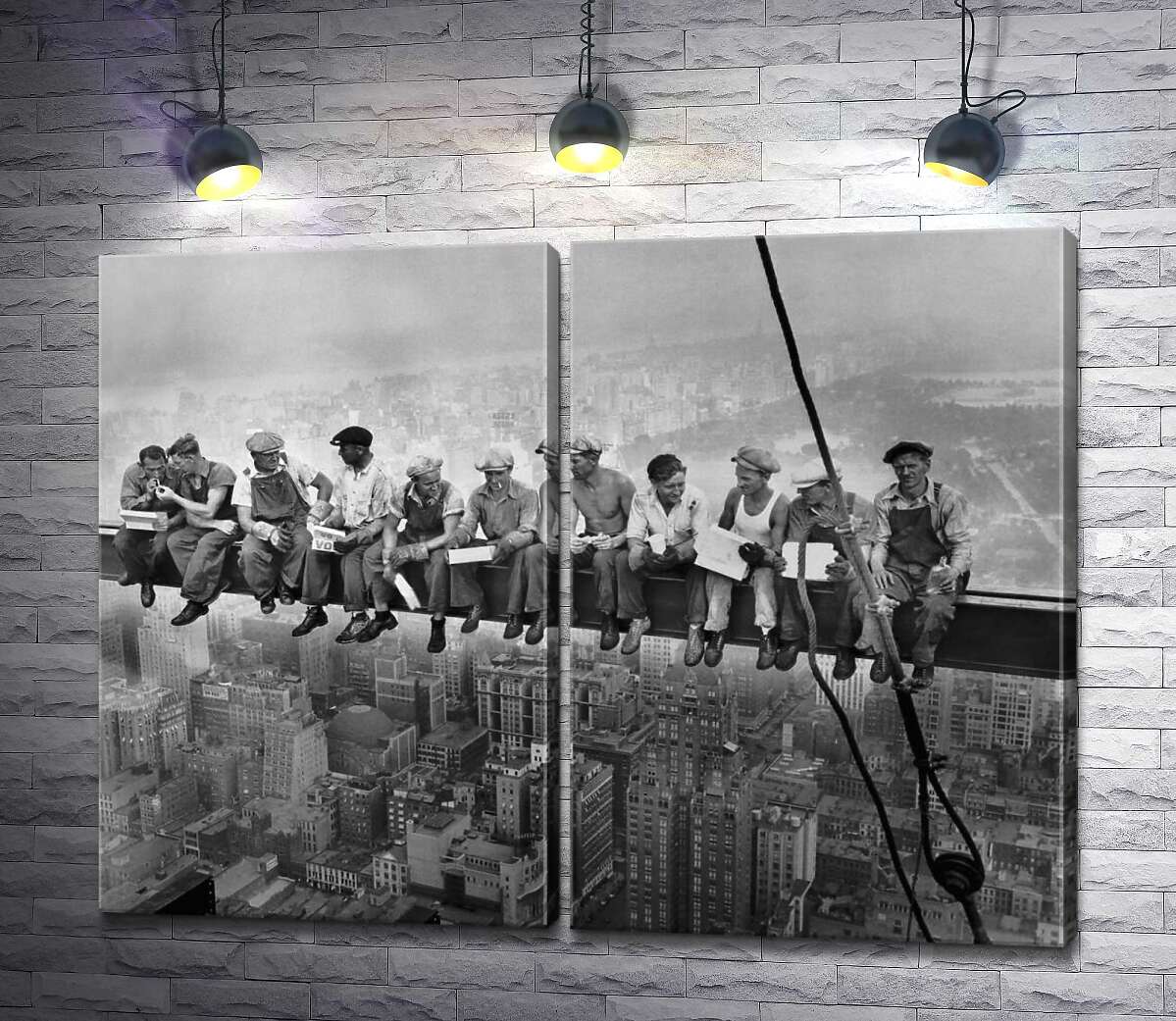 модульна картина Обід нью-йоркських робітників на хмарочосі