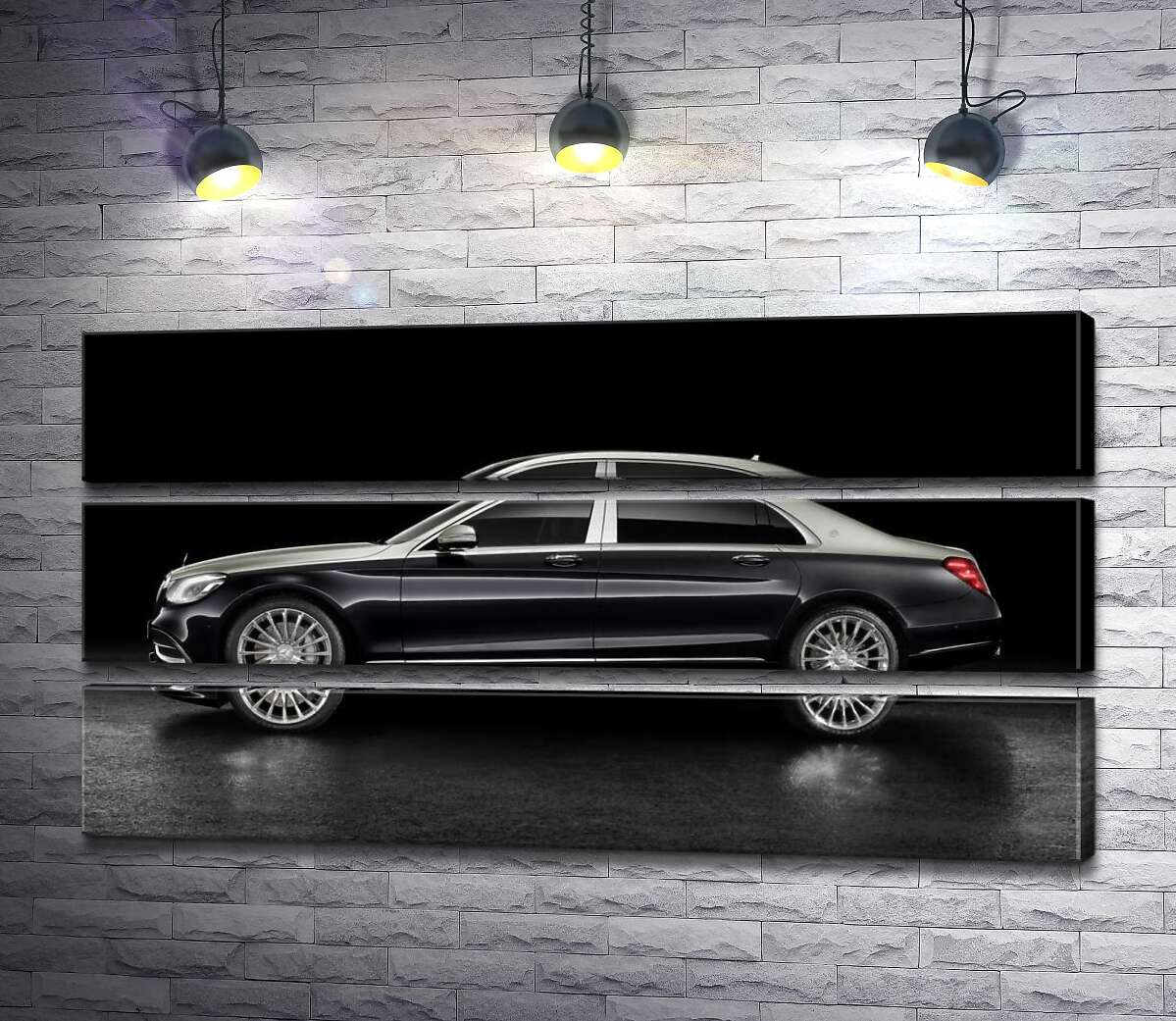 модульная картина Люксовые формы черного автомобиля Mercedes-Maybach S Class (Модуль №15)