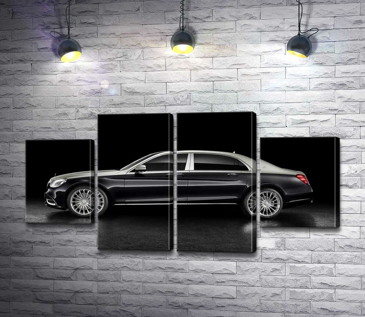 модульна картина Люксові форми чорного автомобіля Mercedes-Maybach S Class (Модуль №20)