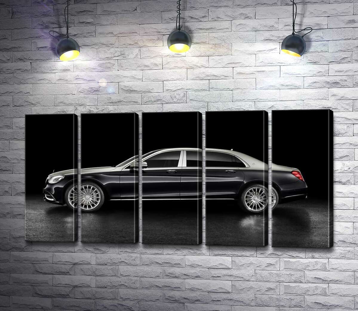 модульная картина Люксовые формы черного автомобиля Mercedes-Maybach S Class (Модуль №26)