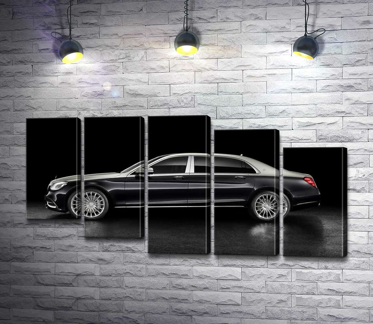 модульна картина Люксові форми чорного автомобіля Mercedes-Maybach S Class (Модуль №28)