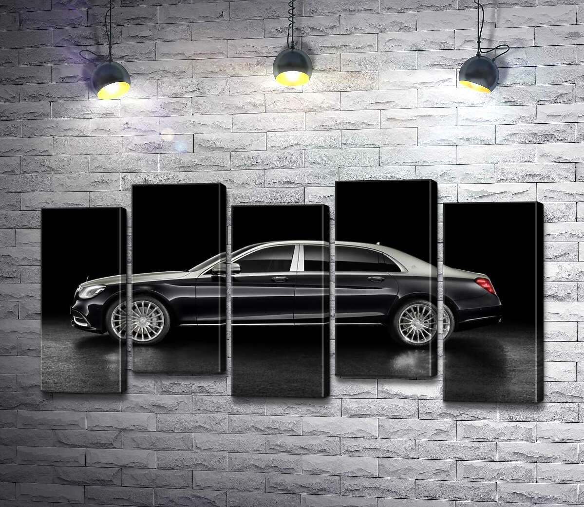 модульна картина Люксові форми чорного автомобіля Mercedes-Maybach S Class (Модуль №30)