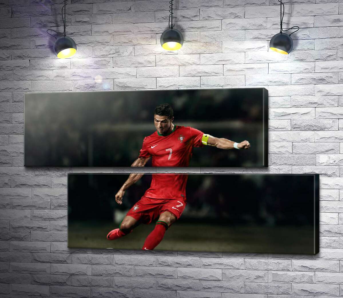 модульная картина Капитан португальской сборной – Криштиану Роналду (Cristiano Ronaldo) (Модуль №8)
