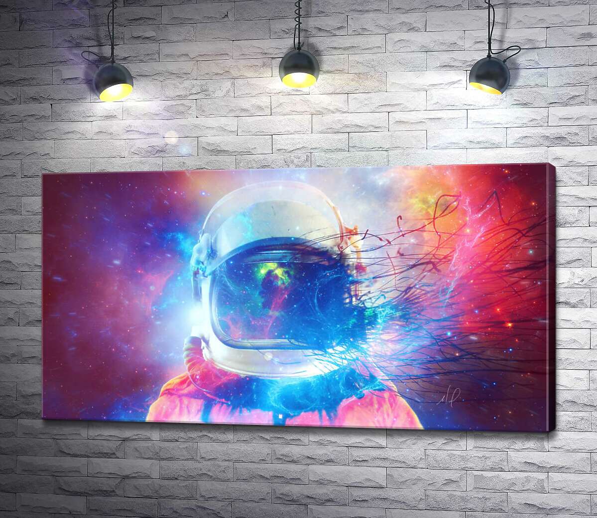 картина Шолом космонавта розчиняється у міжпланетному просторі