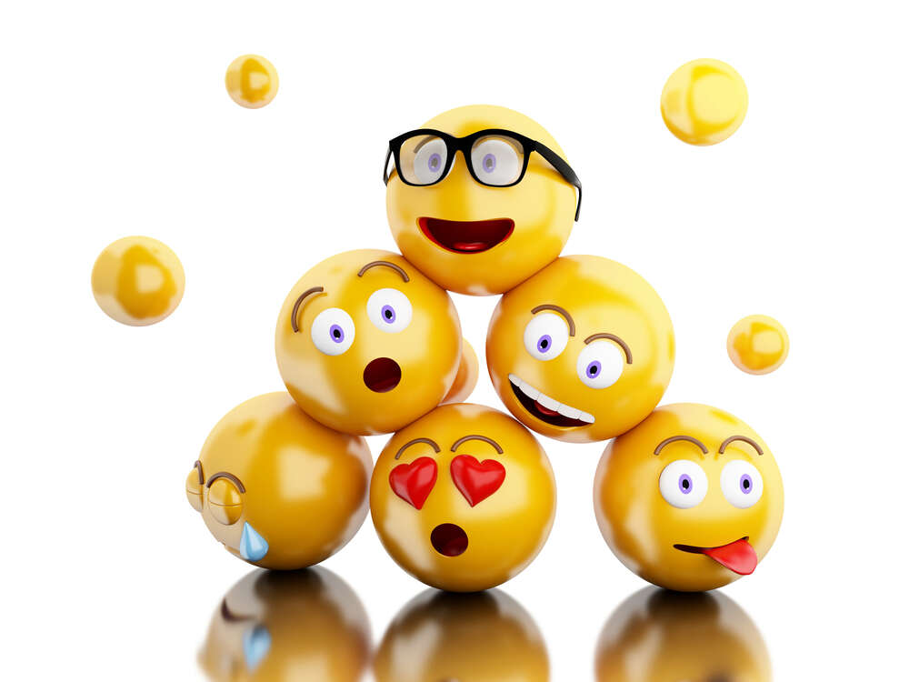 картина-постер Яскраві емоції жовтих емодзі