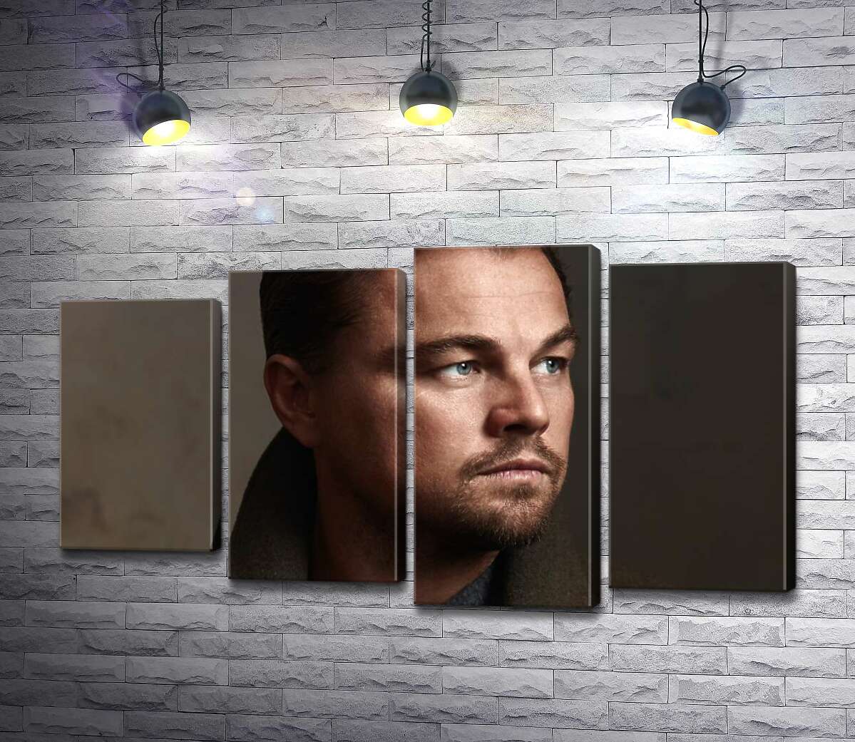 модульная картина Портрет знаменитого актера Леонардо Ди Каприо (Leonardo DiCaprio) (Модуль №3)