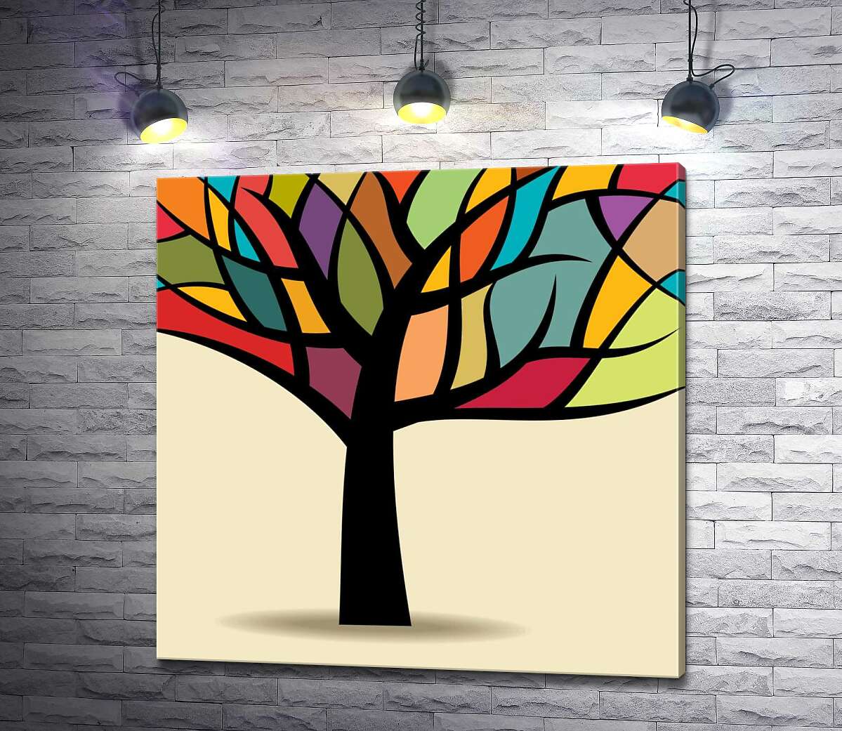 картина Цветная мозаика кроны дерева