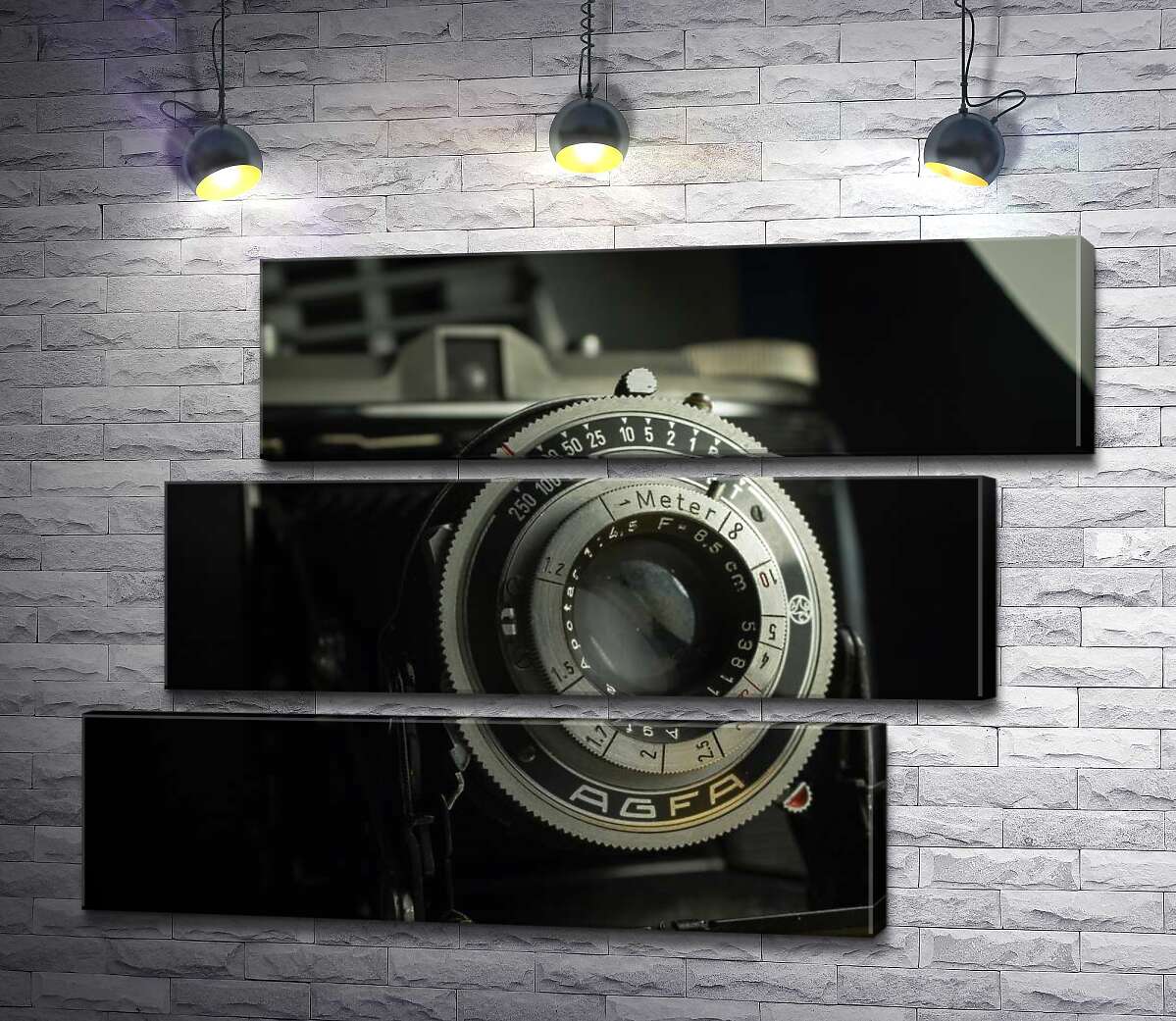 модульная картина Объектив ретро камеры Agfa Isolette (Модуль №17)