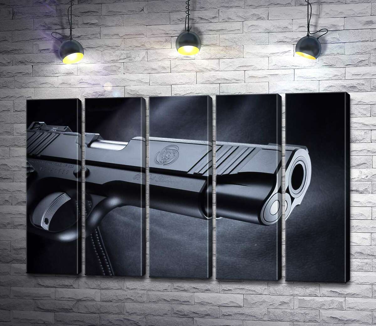 модульна картина Чіткість елементів чорного пістолета M1911 (Модуль №26)