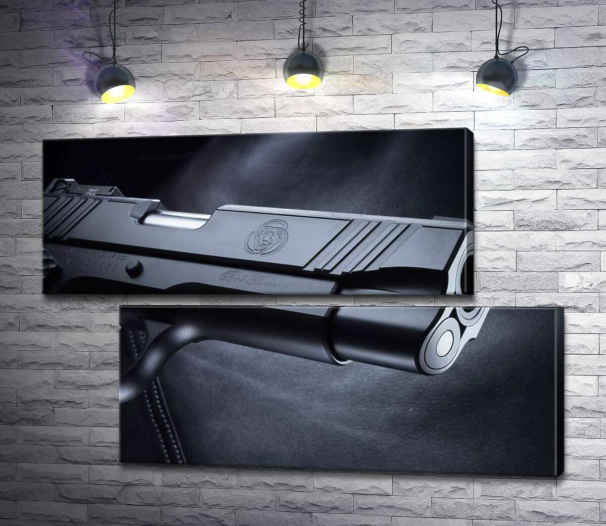 модульна картина Чіткість елементів чорного пістолета M1911 (Модуль №8)