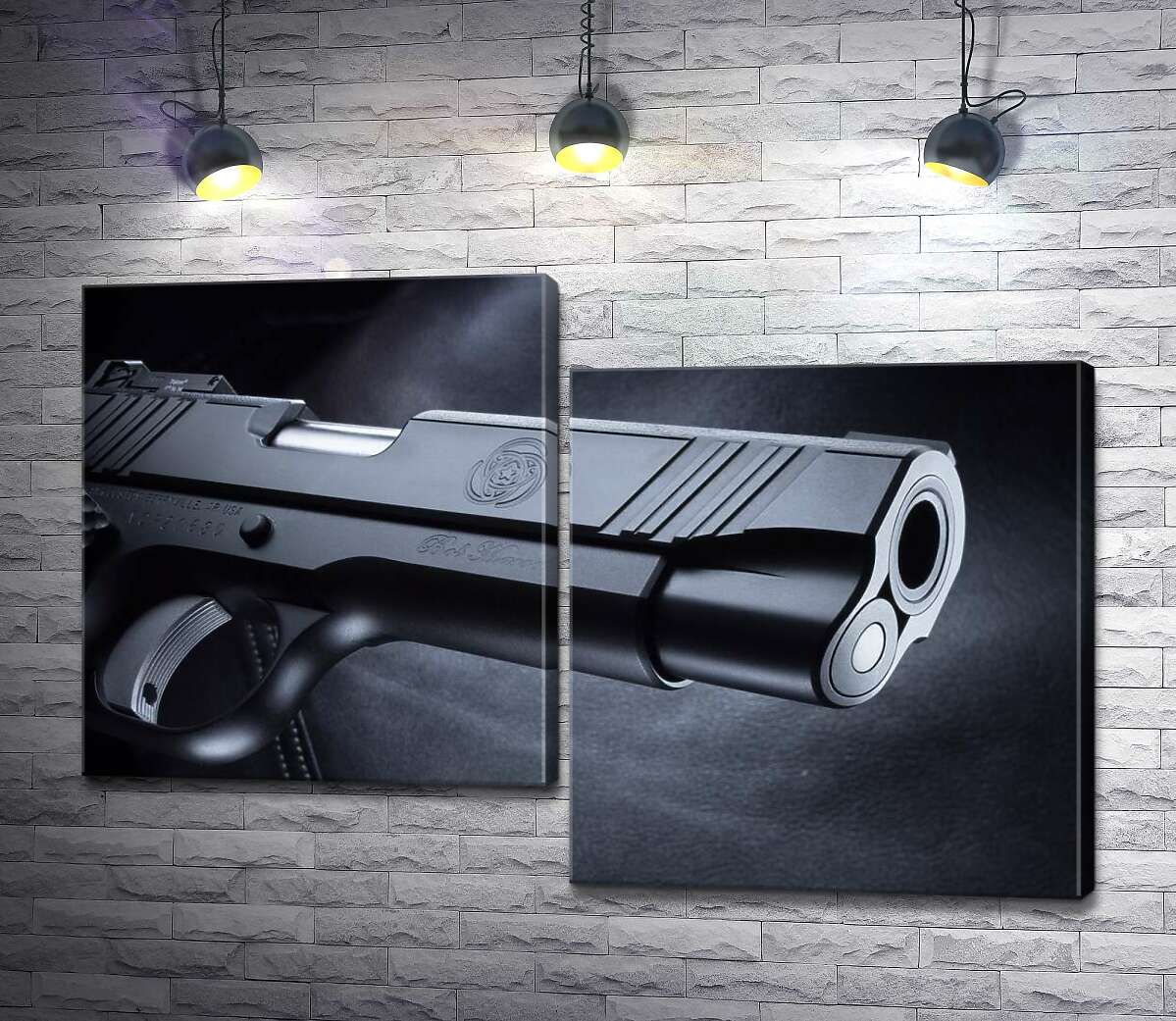 модульна картина Чіткість елементів чорного пістолета M1911 (Модуль №9)