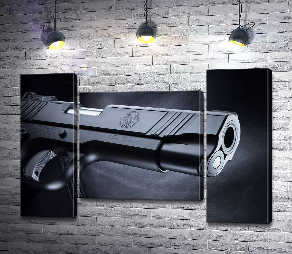 модульна картина Чіткість елементів чорного пістолета M1911 (Модуль №11)