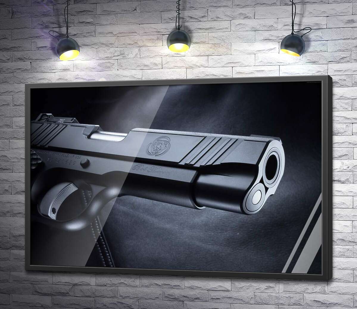 постер Четкость элементов черного пистолета M1911
