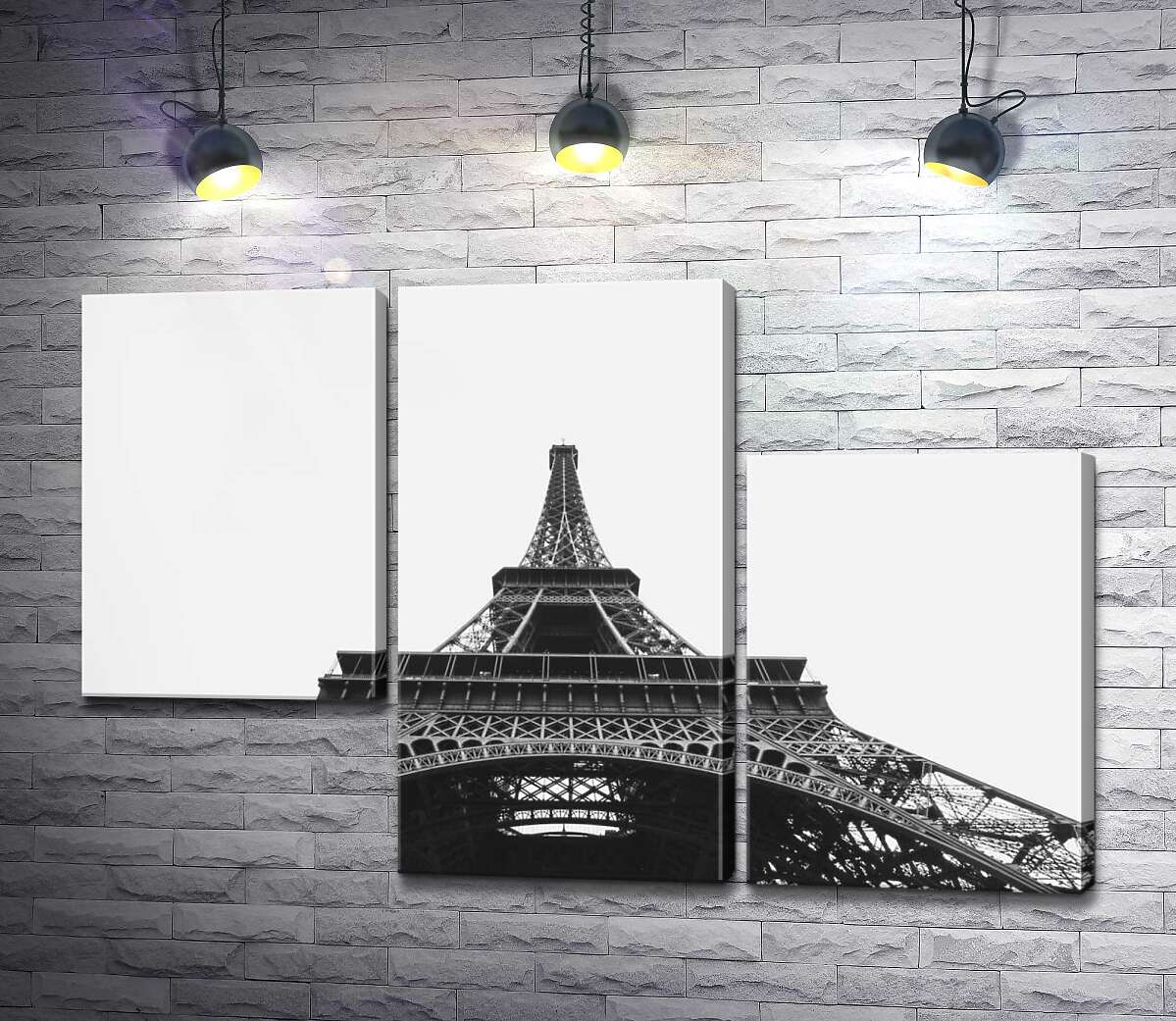 модульна картина Залізний шпиль Ейфелевої вежі (Eiffel tower) зникає у хмарному небі (Модуль №13)