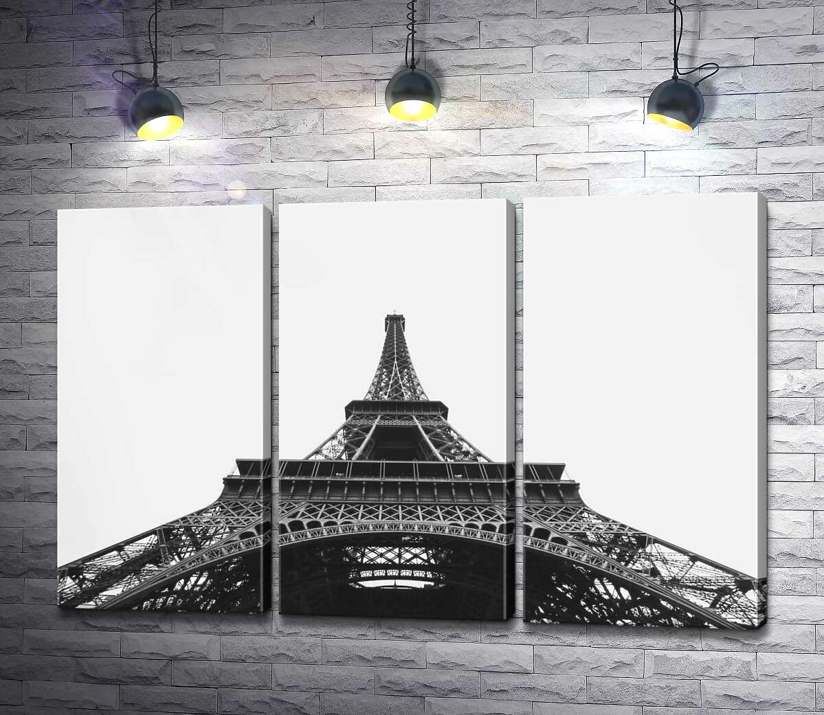 модульна картина Залізний шпиль Ейфелевої вежі (Eiffel tower) зникає у хмарному небі (Модуль №2)