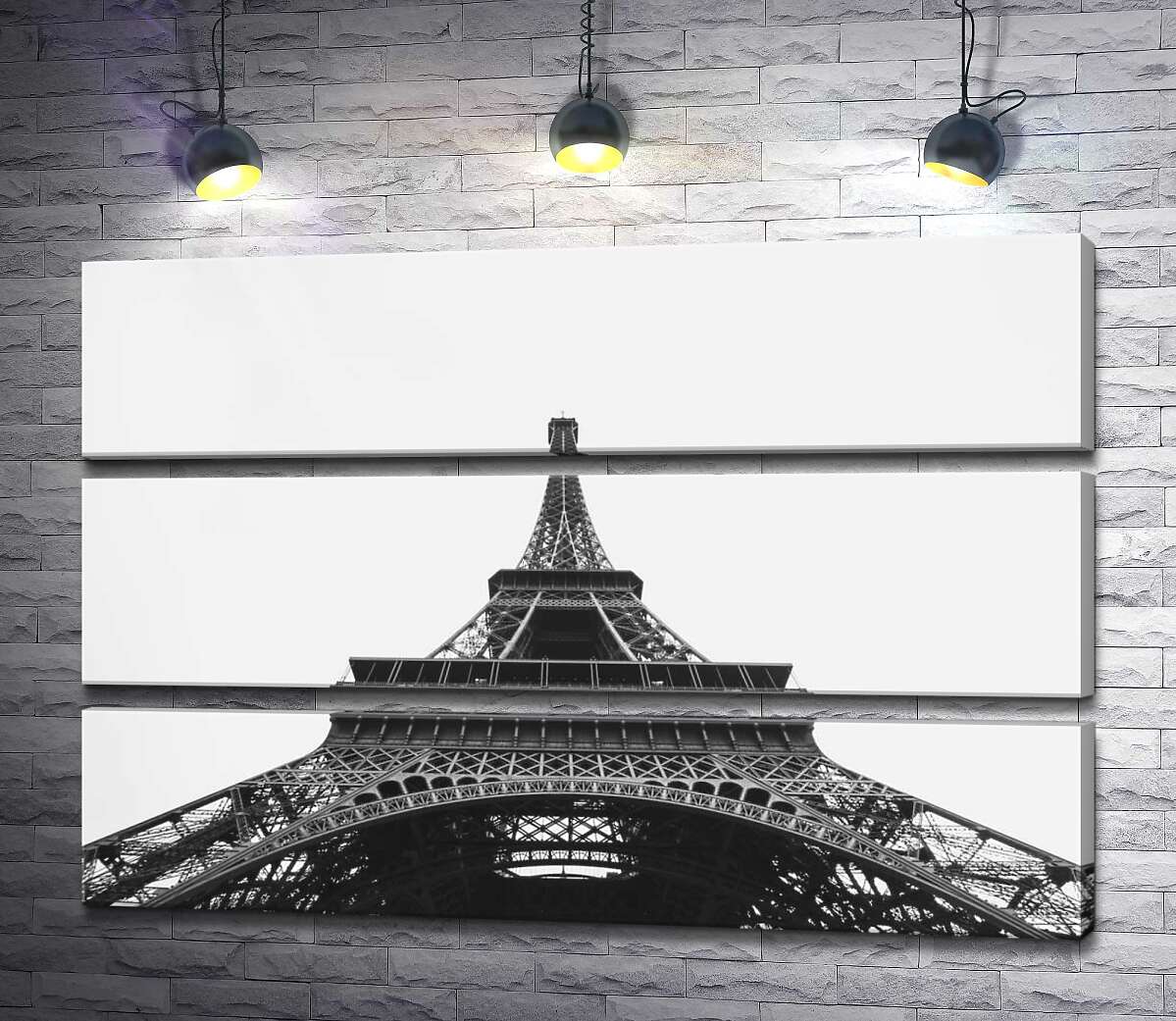 модульна картина Залізний шпиль Ейфелевої вежі (Eiffel tower) зникає у хмарному небі (Модуль №15)