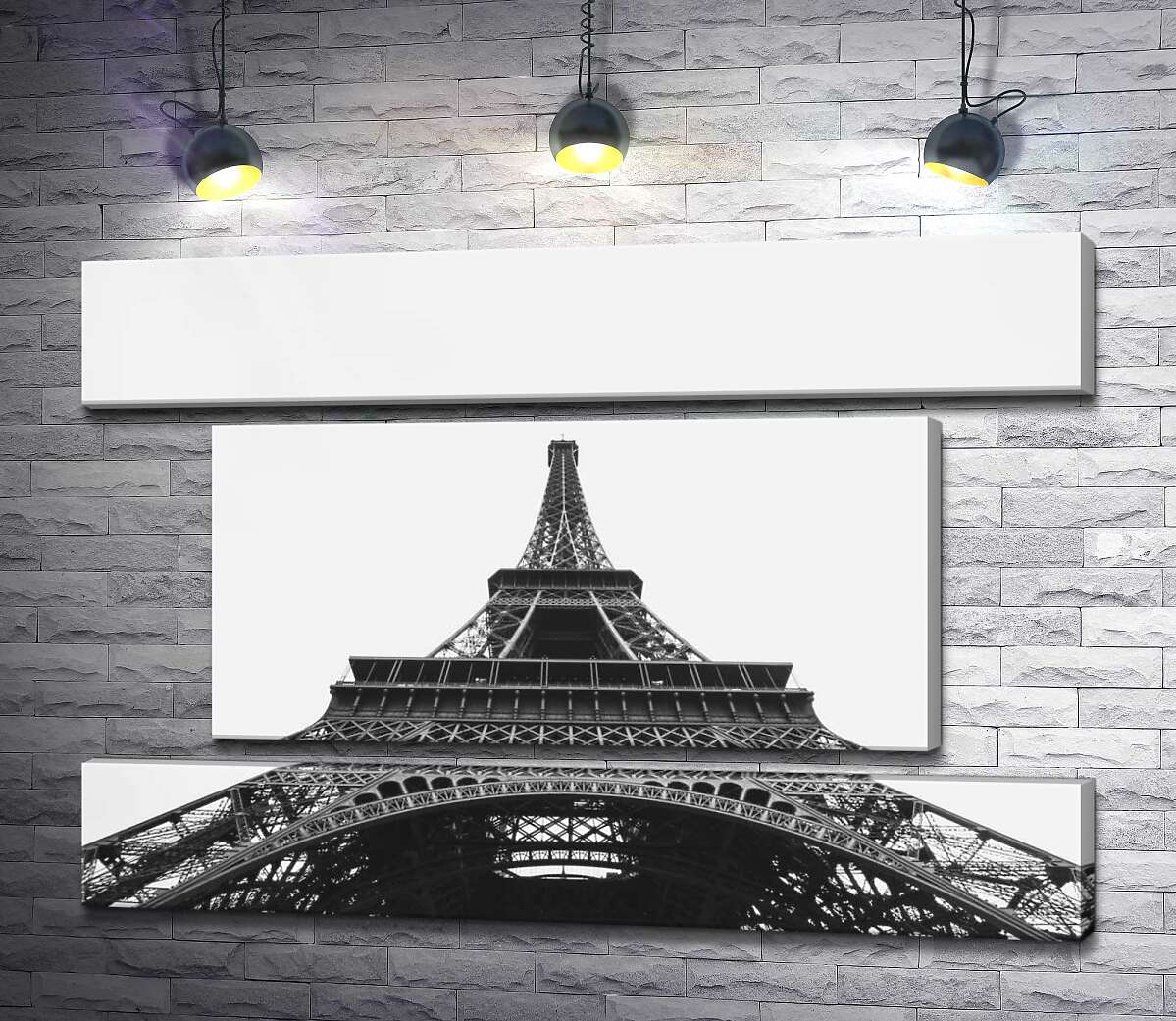 модульная картина Железный шпиль Эйфелевой башни (Eiffel tower) исчезает в облачном небе (Модуль №18)