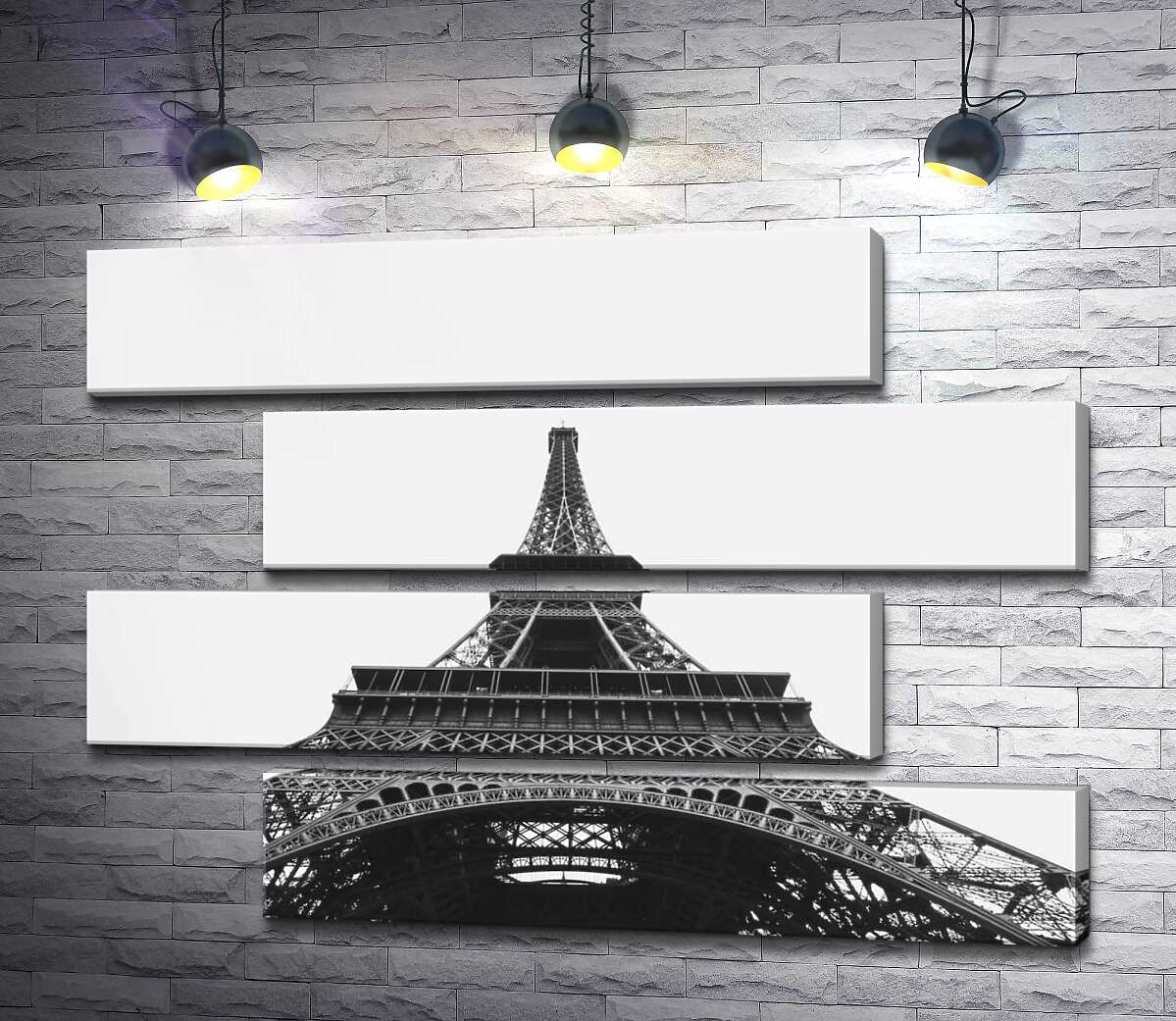 модульна картина Залізний шпиль Ейфелевої вежі (Eiffel tower) зникає у хмарному небі (Модуль №23)