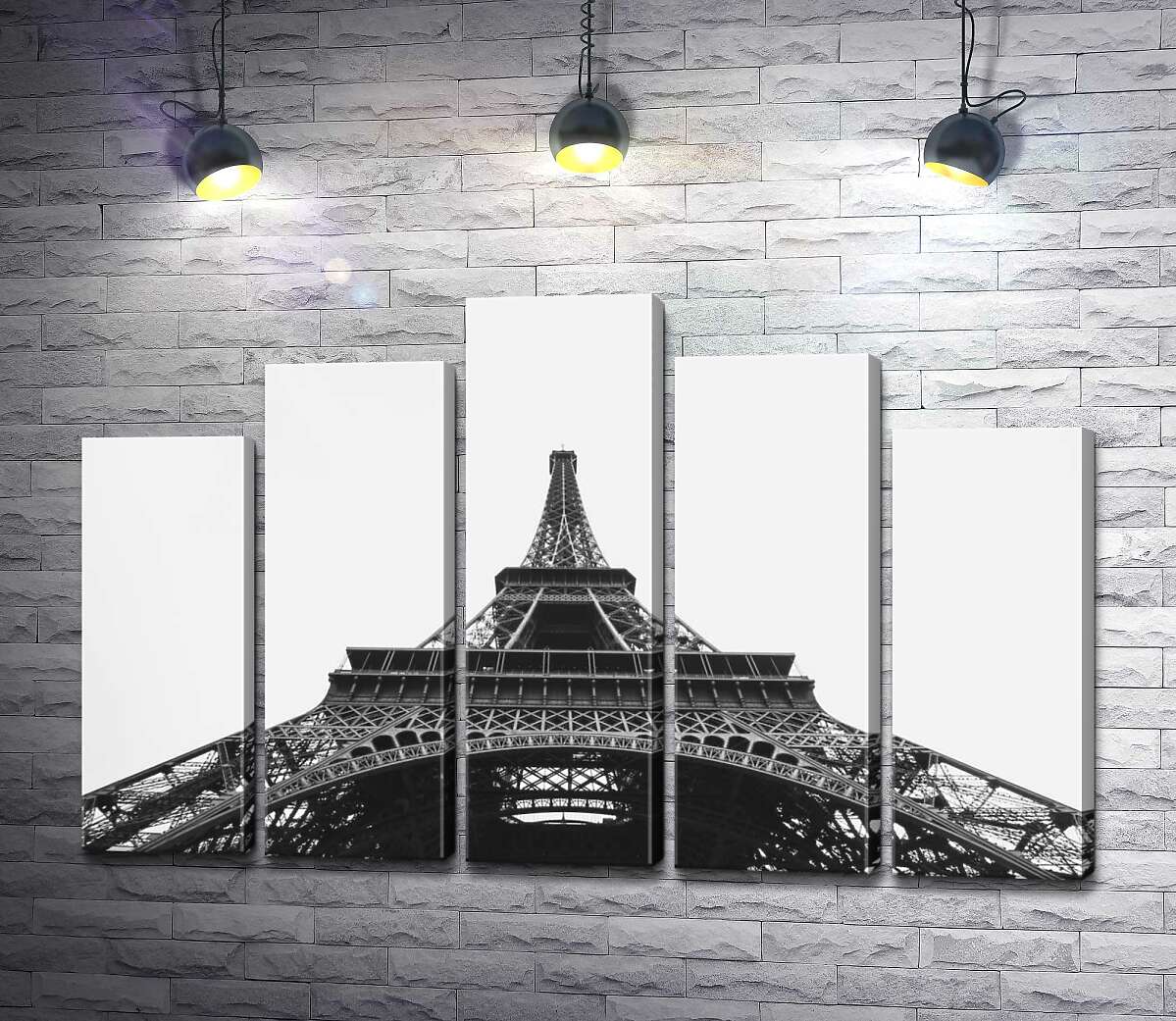 модульная картина Железный шпиль Эйфелевой башни (Eiffel tower) исчезает в облачном небе (Модуль №29)