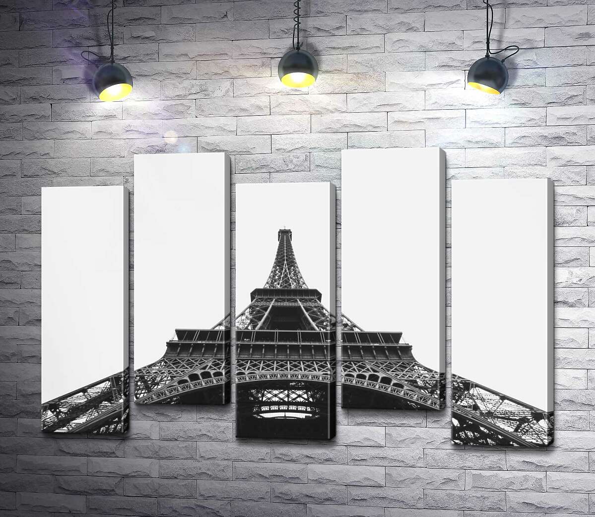 модульна картина Залізний шпиль Ейфелевої вежі (Eiffel tower) зникає у хмарному небі (Модуль №30)