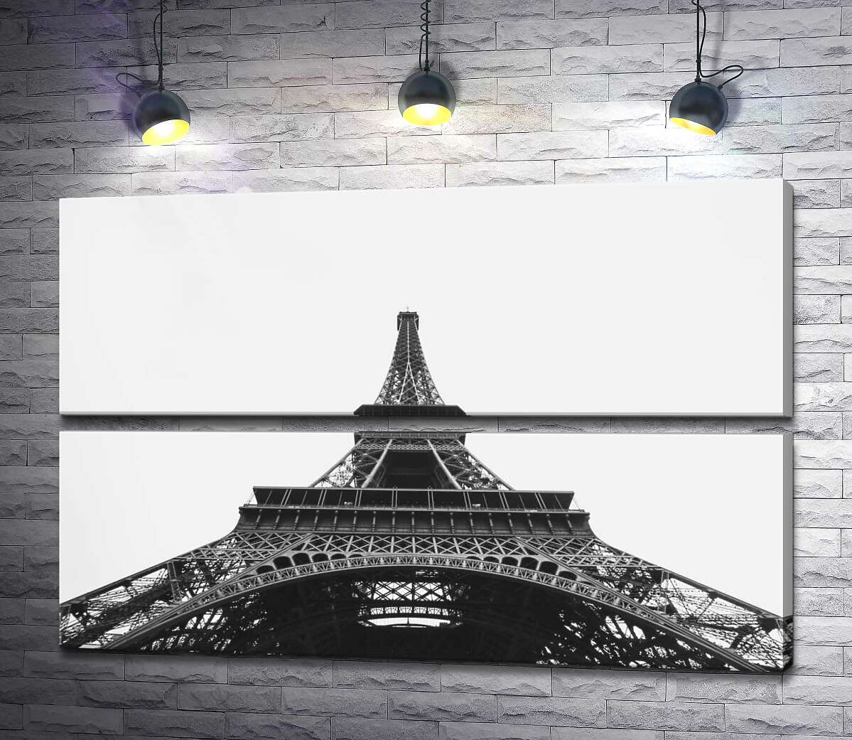 модульна картина Залізний шпиль Ейфелевої вежі (Eiffel tower) зникає у хмарному небі (Модуль №7)