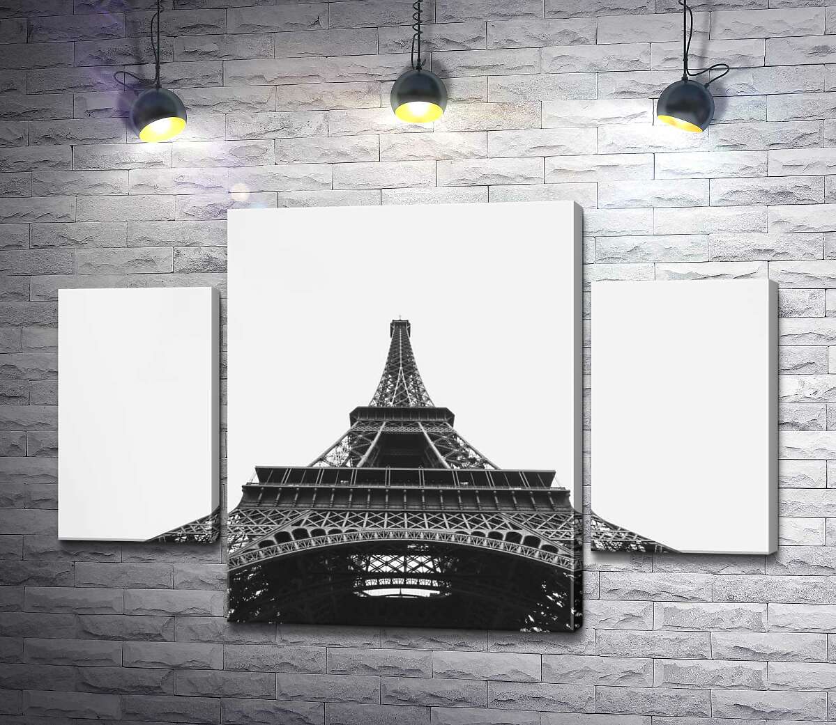 модульна картина Залізний шпиль Ейфелевої вежі (Eiffel tower) зникає у хмарному небі (Модуль №5)