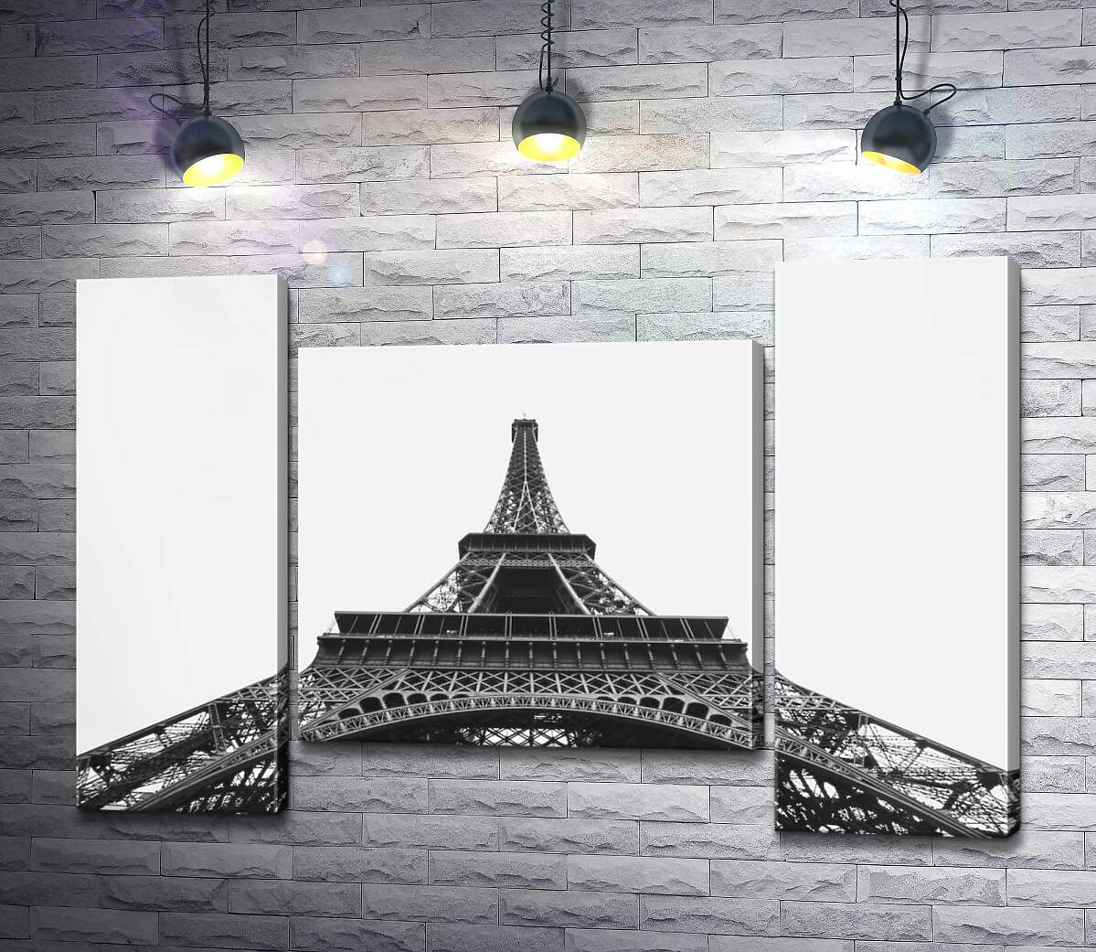 модульна картина Залізний шпиль Ейфелевої вежі (Eiffel tower) зникає у хмарному небі (Модуль №11)