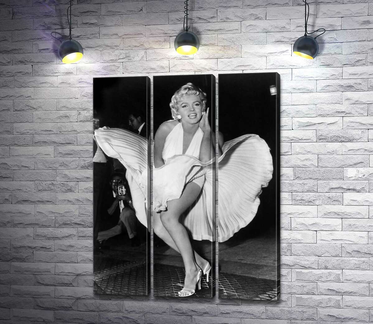 модульная картина Мэрилин Монро (Marilyn Monroe) в знаменитом белом платье (Модуль №2)