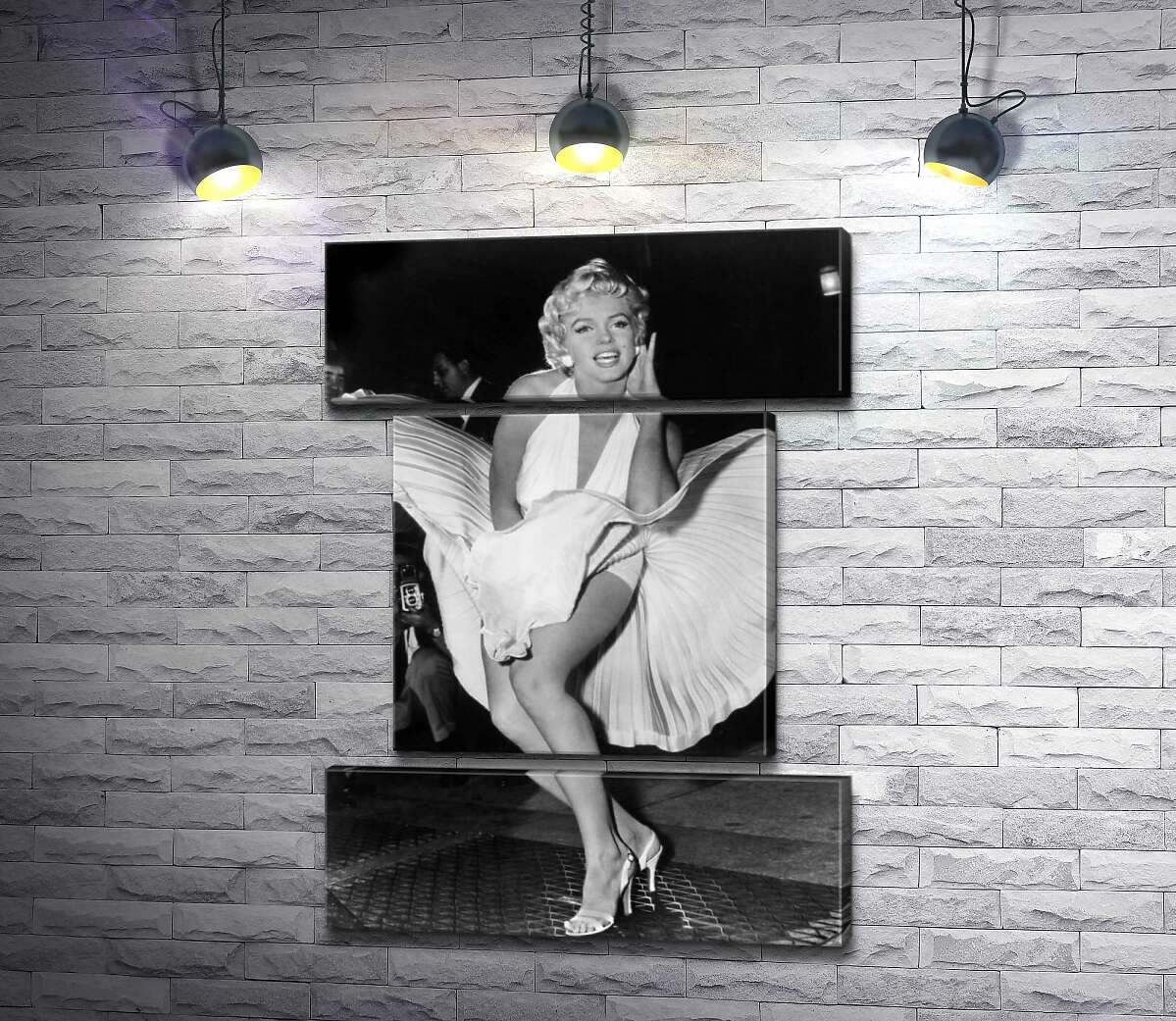 модульна картина Мерілін Монро (Marilyn Monroe) в знаменитій білій сукні (Модуль №18)