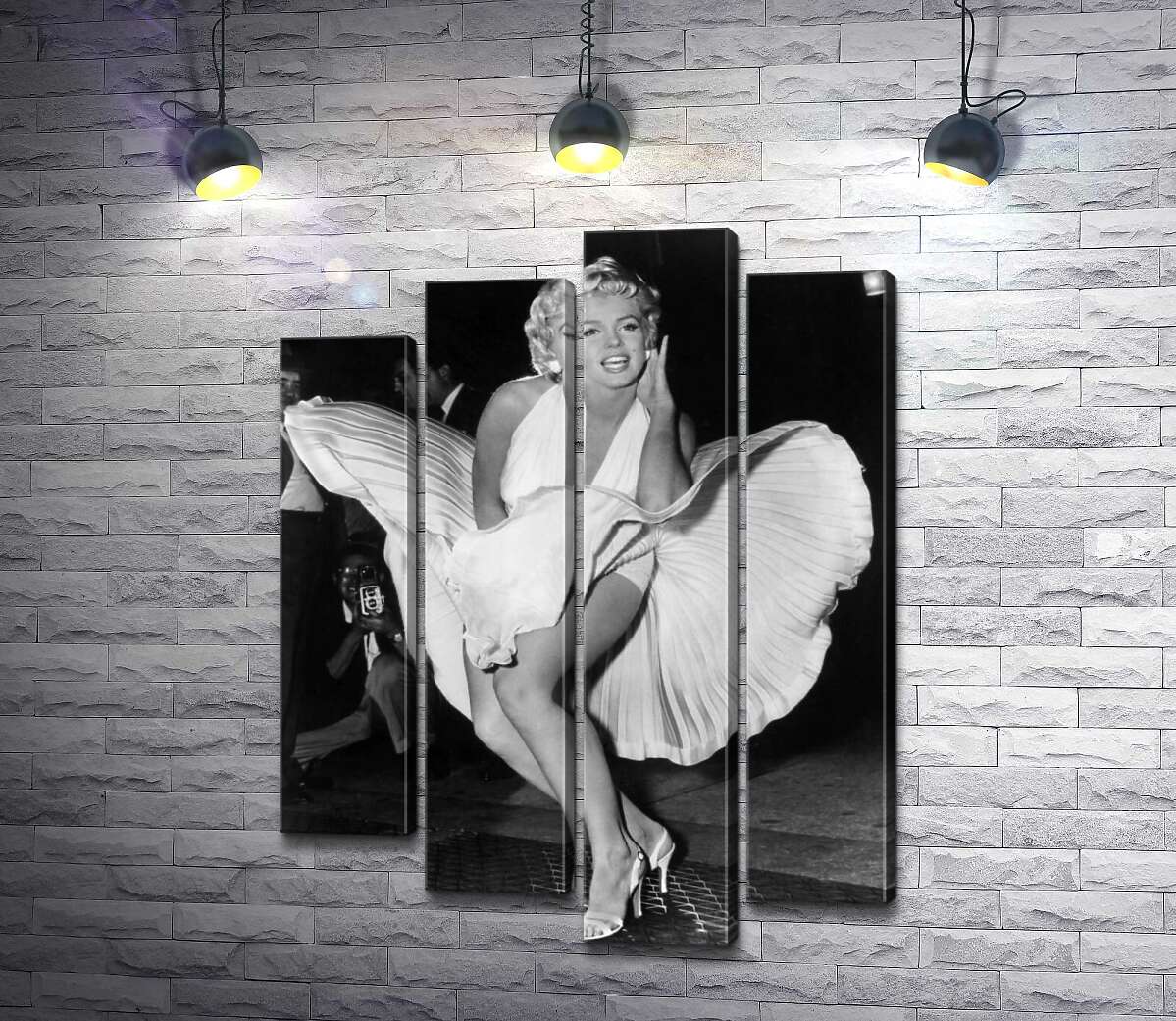 модульная картина Мэрилин Монро (Marilyn Monroe) в знаменитом белом платье (Модуль №3)