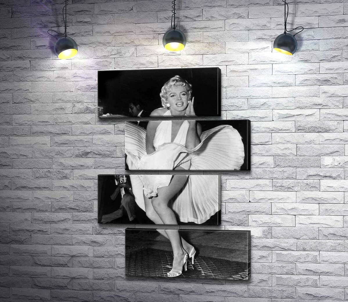 модульная картина Мэрилин Монро (Marilyn Monroe) в знаменитом белом платье (Модуль №23)