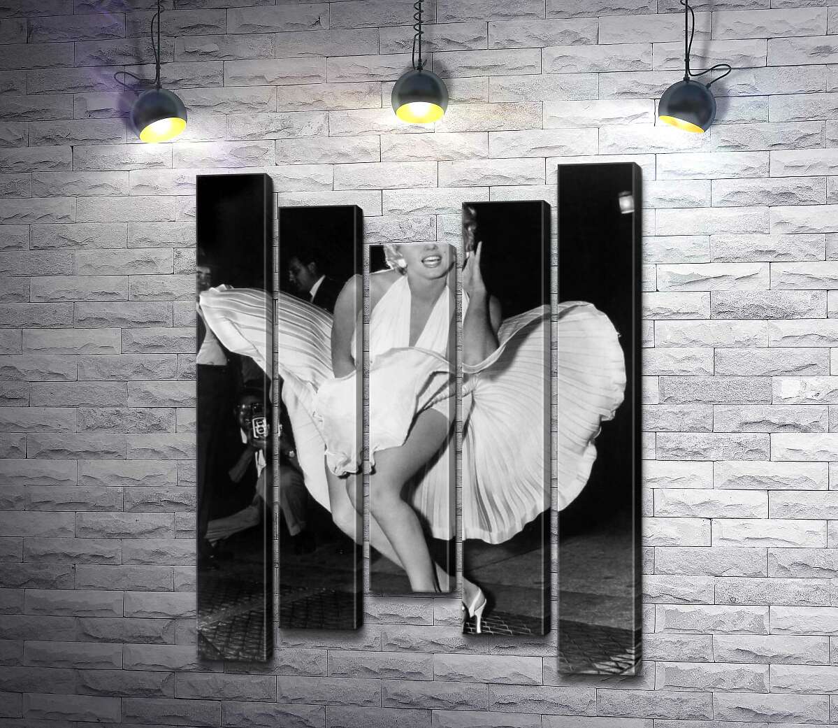 модульная картина Мэрилин Монро (Marilyn Monroe) в знаменитом белом платье (Модуль №27)
