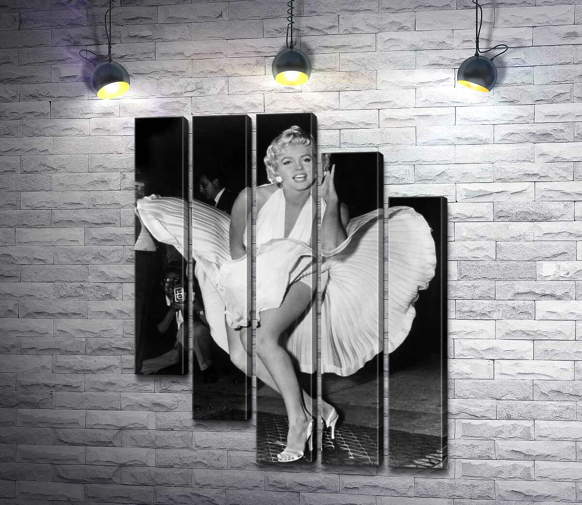 модульная картина Мэрилин Монро (Marilyn Monroe) в знаменитом белом платье (Модуль №28)