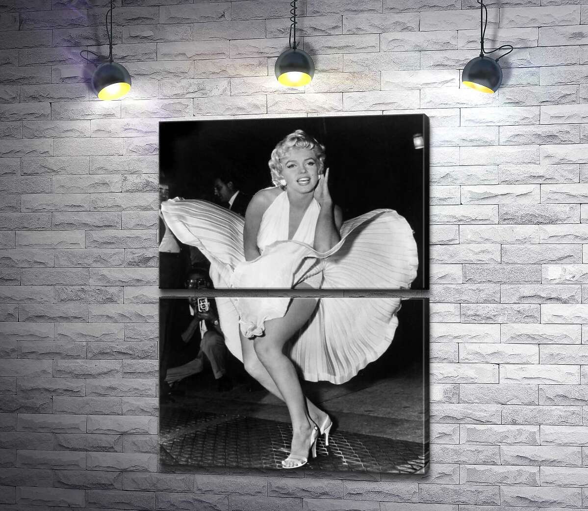 модульная картина Мэрилин Монро (Marilyn Monroe) в знаменитом белом платье (Модуль №7)