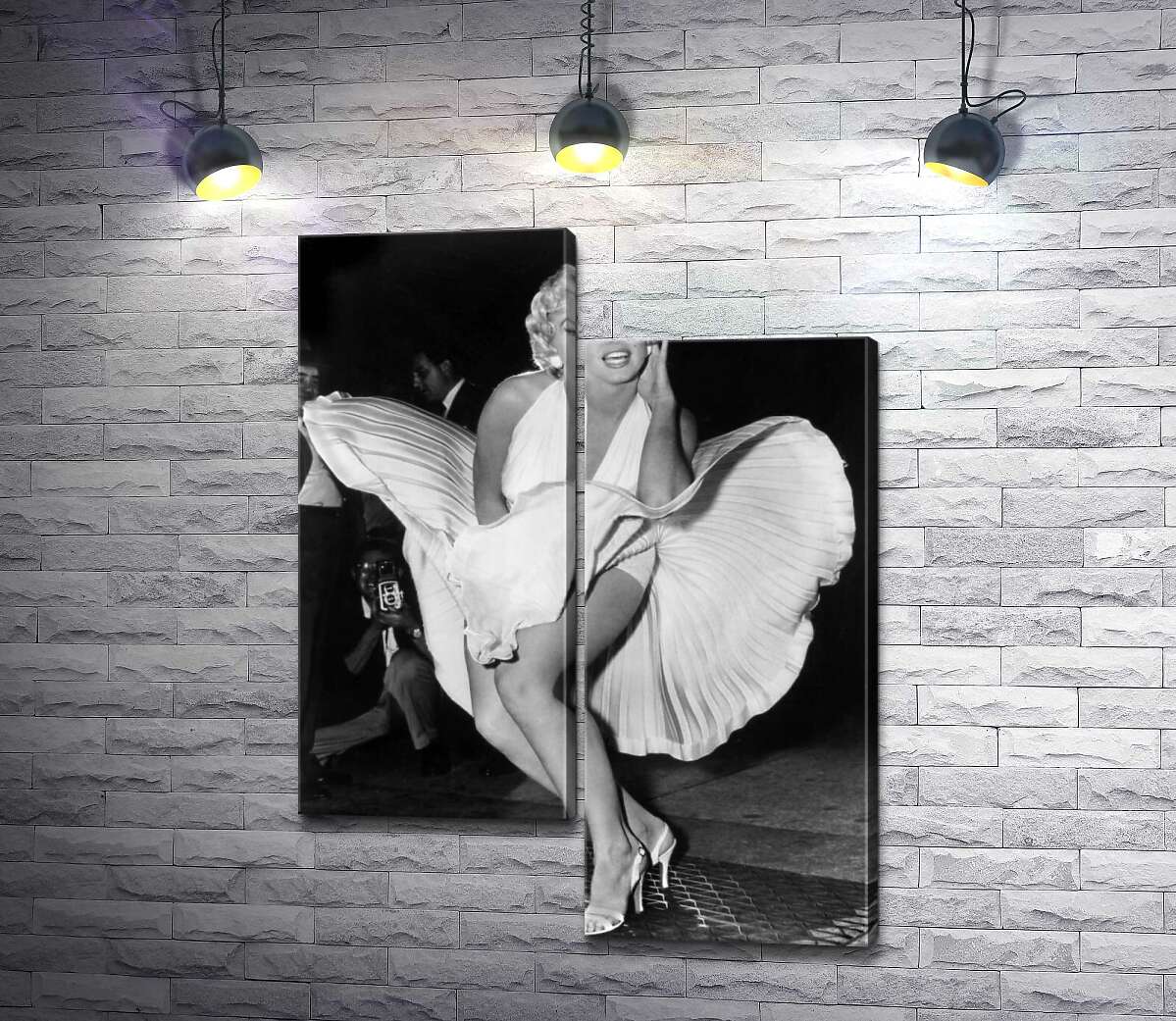 модульная картина Мэрилин Монро (Marilyn Monroe) в знаменитом белом платье (Модуль №9)
