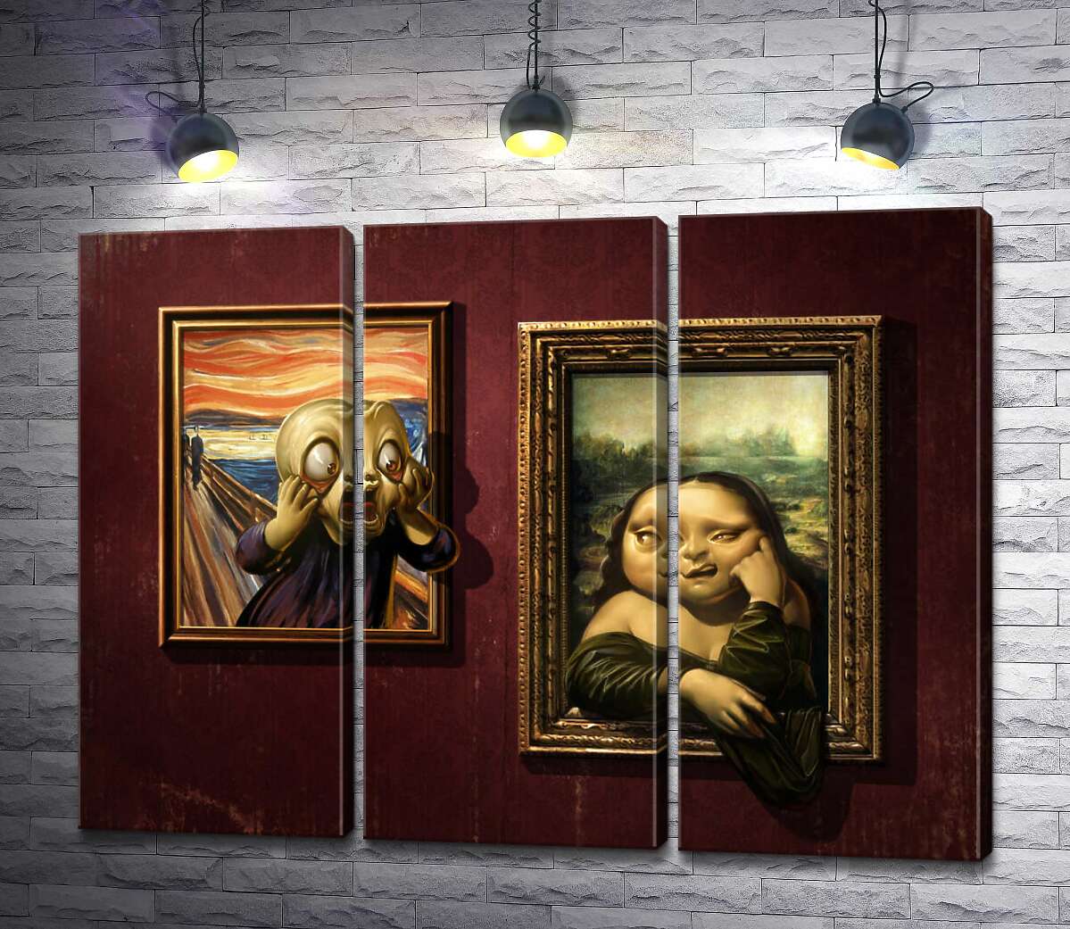 модульна картина Битва картин: "Крик" ( Skrik) проти "Мони Лізи" (Mona Lisa) (Модуль №2)